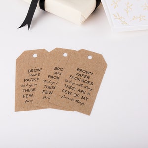 Gift Tags Letterpress Tags, Brown Paper Packages image 3