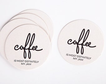 Letterpress Coasters, Coffee Coasters, Paper Coasters, Party Coasters