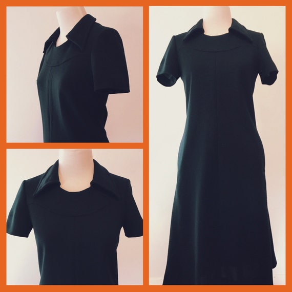 Mod Tailored '70s Little Black Dress