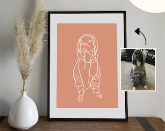 custom dog line art drawing from photo