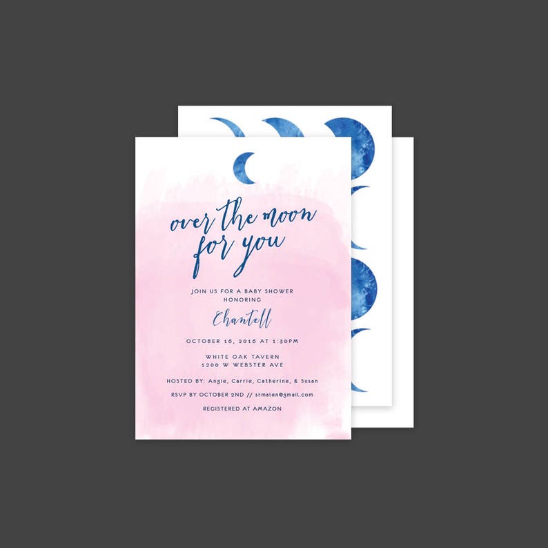 Over The Moon Baby Shower Invitations Moon Phases Baby Etsy Over The Moon Baby Shower Invitations Moon Phases Baby Etsy