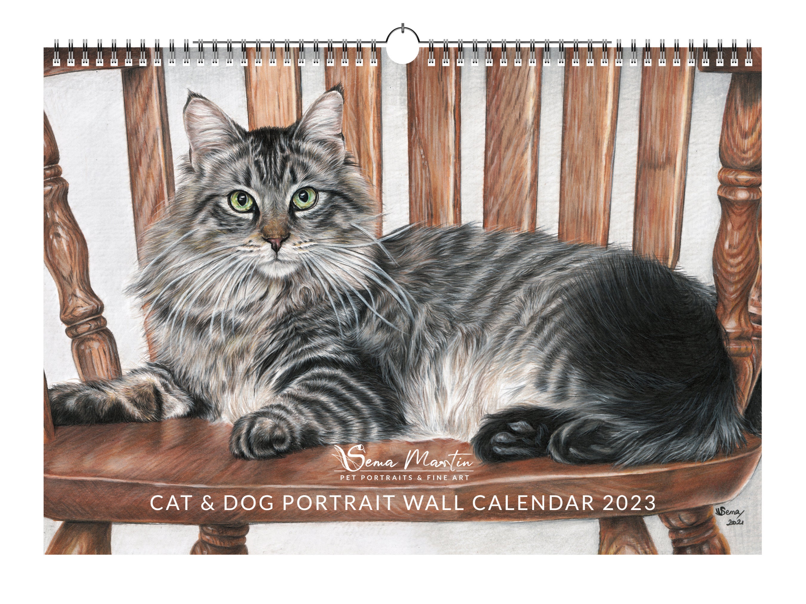 2023 Cat and Dog Calendar Custom Pet Portrait Designs Get - Etsy
