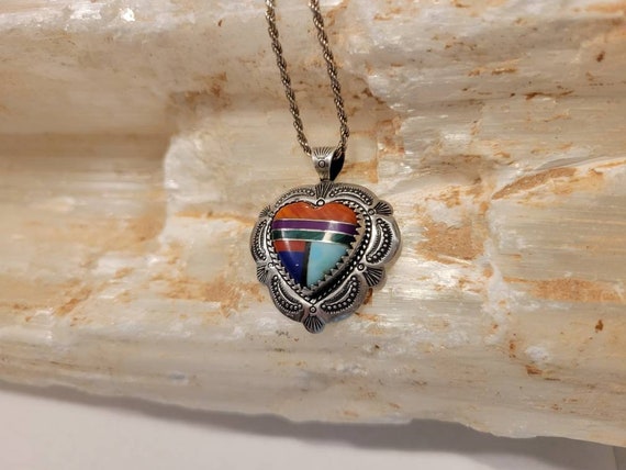 QT Vintage Heart Sterling Silver Necklace - image 4