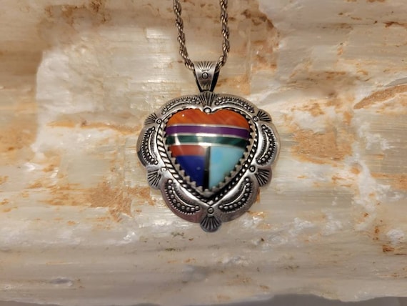 QT Vintage Heart Sterling Silver Necklace - image 1