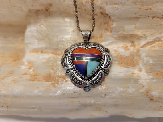QT Vintage Heart Sterling Silver Necklace - image 2