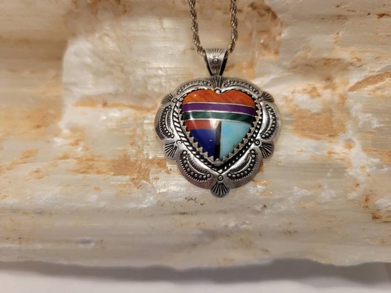 QT Vintage Heart Sterling Silver Necklace - image 3