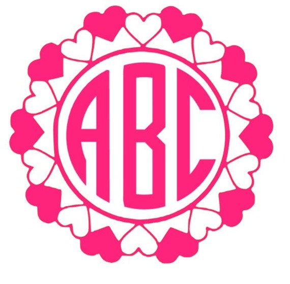 Download Items similar to Valentines Day Monogram Heart Frame ...