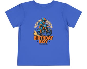 Birthday Boy Motorcycle Toddler Tee | Motocross Design