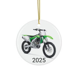 Green Dirt Bike Ornament