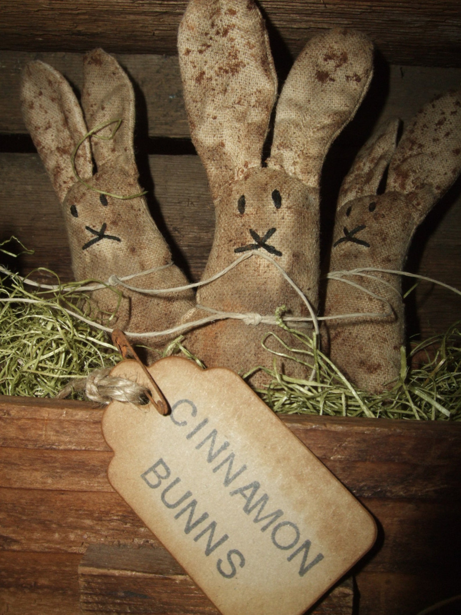 Primitive Grungy Cinnamon Bunns Bunnies Rabbits Folk Art Bowl Etsy