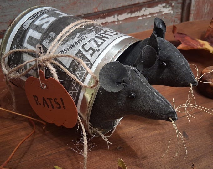 Primitive Adorable Spooky RATS in a Can Halloween Fall Rustic Farmhouse ...
