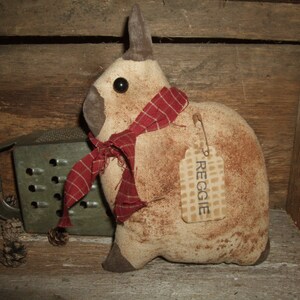 Primitive Little Netherland Dwarf Rabbit Bunny REGGIE folk art tuck ornie