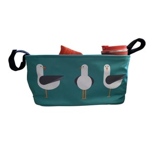 BundleBean Wheelchair Organiser Bag - TEAL SEAGULLS