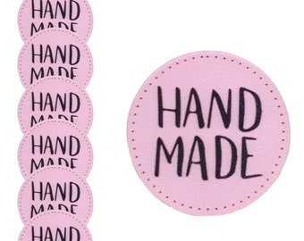 Label „Handmade“ Button – rosa