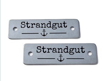 Label "Strandgut" Edelstahl 50x15mm / ML001