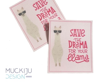Label "Drama Llama" Rosa/Pink - Muckiju EP - bedruckt