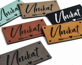 Kunstleder Label -Unikat- Handmade Etiketten für Selbstgenähtes | 60x30mm / KL075