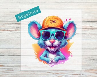 Bügelbild Maus- Watercolor | Bügelbilder für Kinder und Erwachsene | Applikationen zum Aufbügeln | Bügel Patches  | BB84