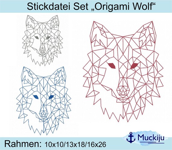 Jeu De Fichiers De Broderie Origami Wolf 10 X 10 13 X 18 Etsy Jeu De Fichiers De Broderie Origami Wolf 10 X 10 13 X 18 Etsy