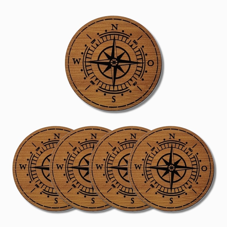 Handmadelabel Kompass Button Maritime Kunstleder Labels für Kleidung & Taschen Handmade Patch Lederlabel zum Annähen 50x50 / KL046 Bild 8