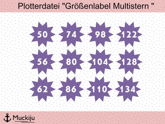 Plotter File Size Label Multi Star Etsy