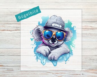 Bügelbild Koala - Watercolor | Bügelbilder für Kinder und Erwachsene | Applikationen zum Aufbügeln | Bügel Patches  | BB95