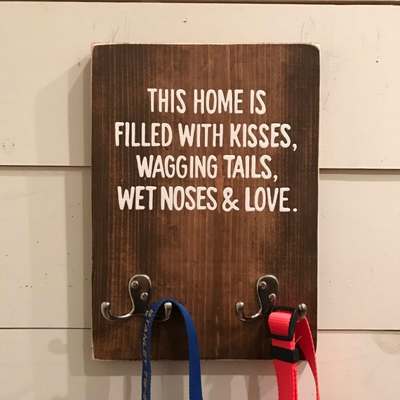 wood dog leash holder