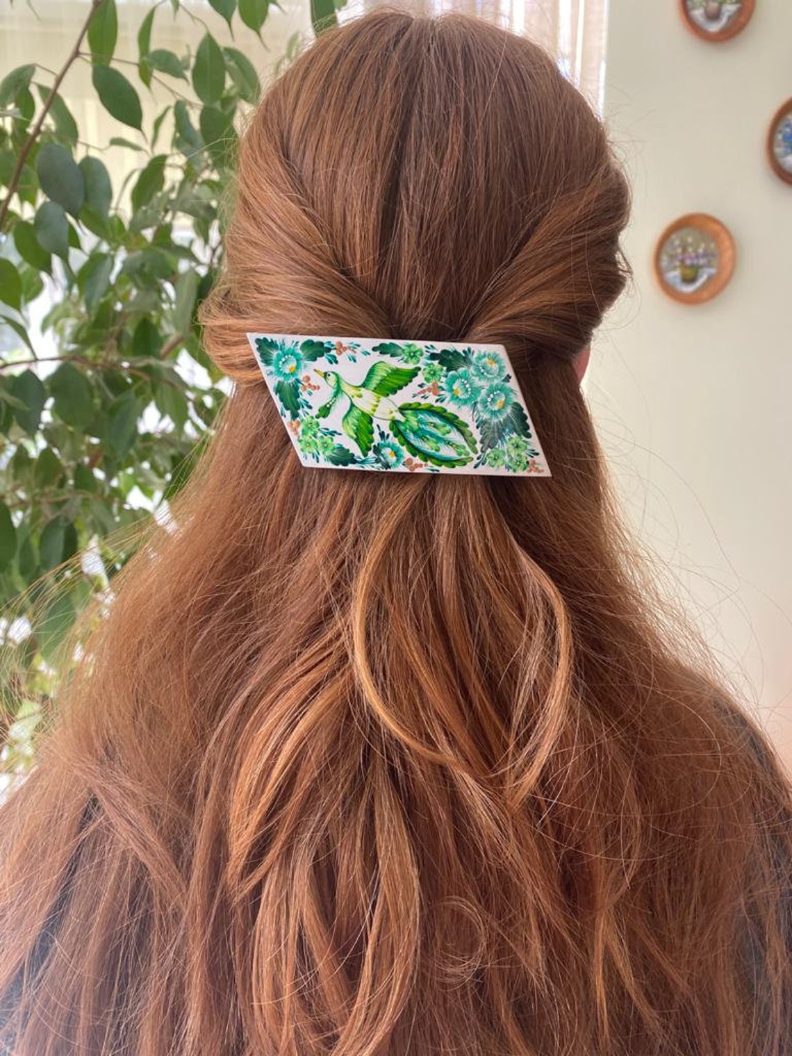 Wooden Mint Green Hair Pin Handmade Bridal Hair Accessories Etsy