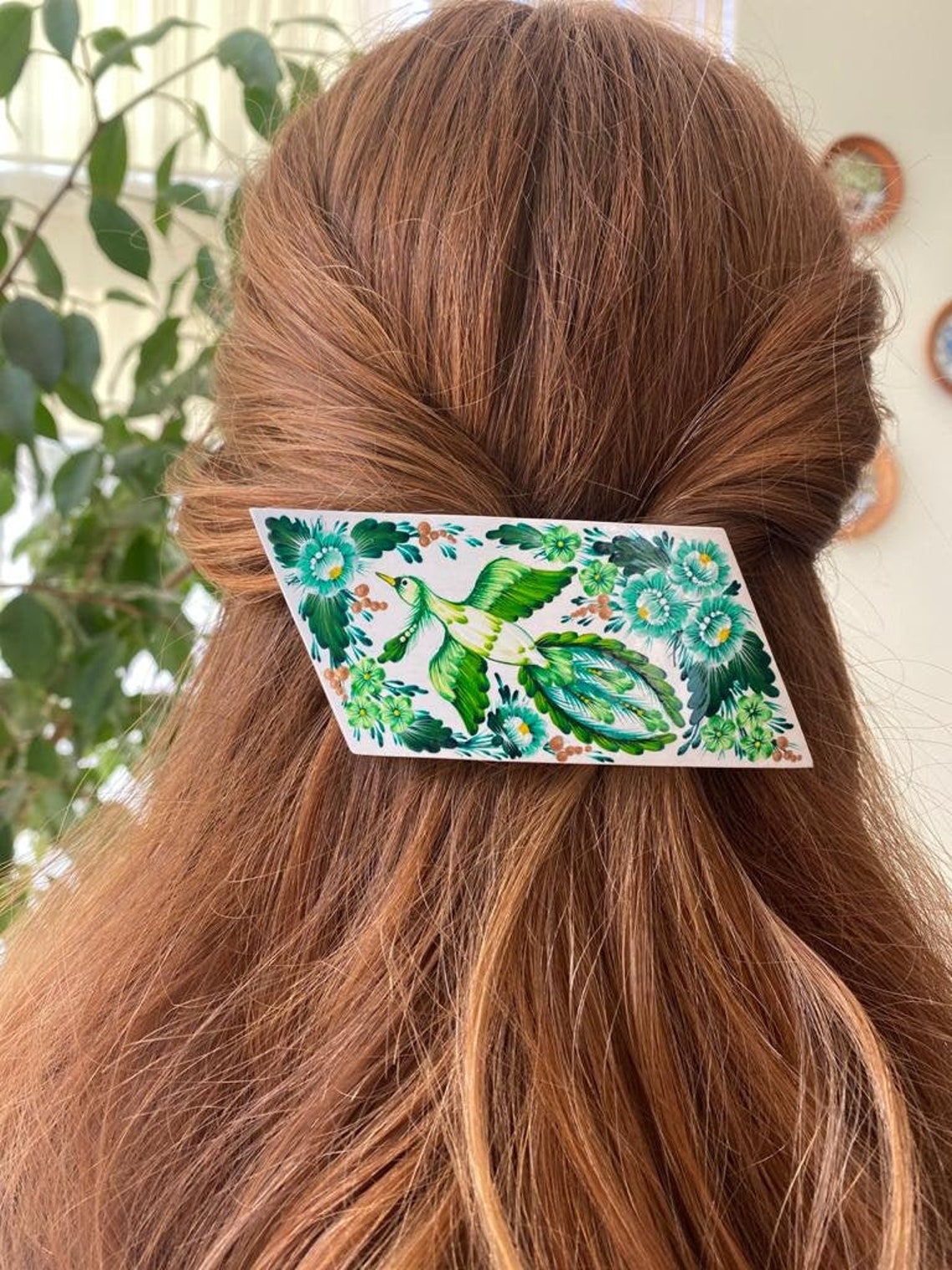 Wooden Mint Green Hair Pin Handmade Bridal Hair Accessories Etsy