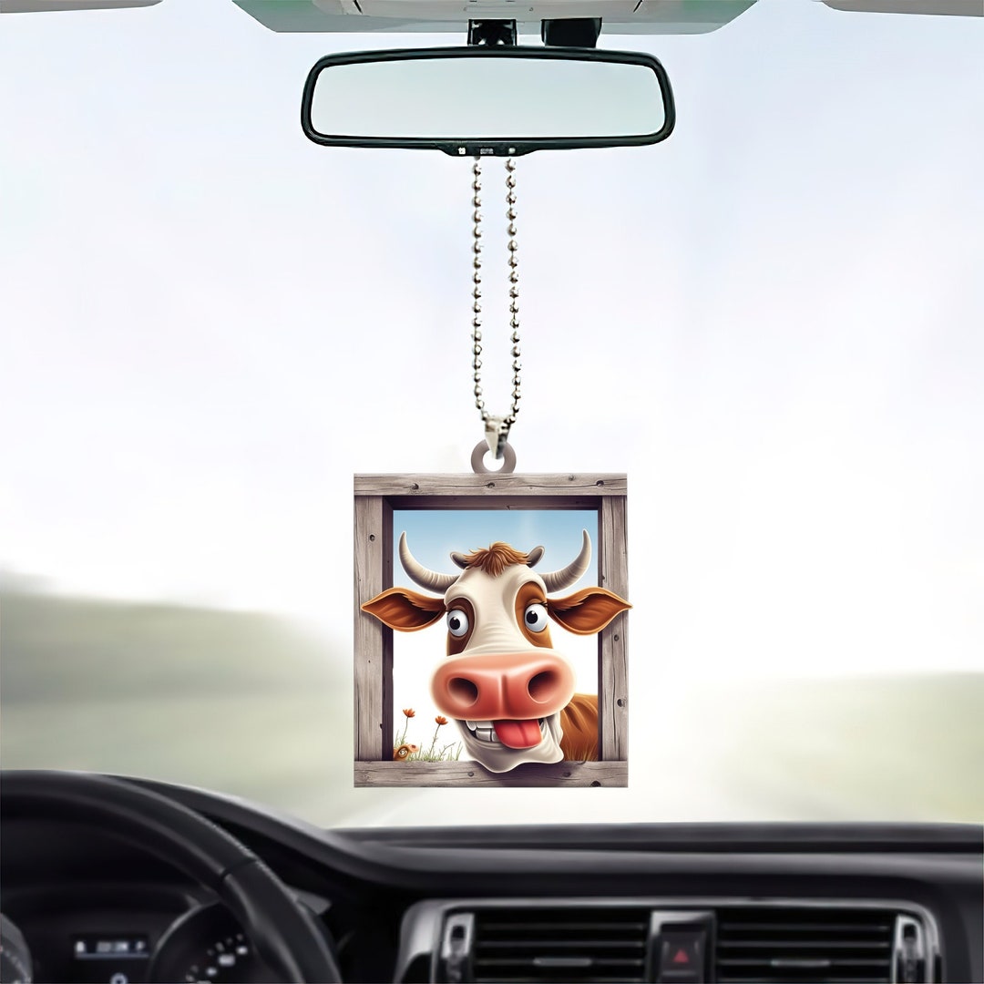 Funny Cow Ornament Cow Car Ornament Cow Christmas Ornament Etsy