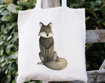Watercolour Wolf Tote Bag