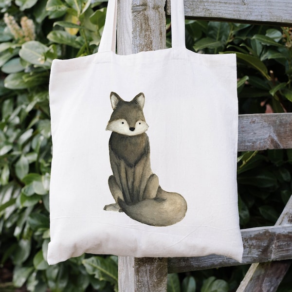 Watercolour Wolf Tote Bag