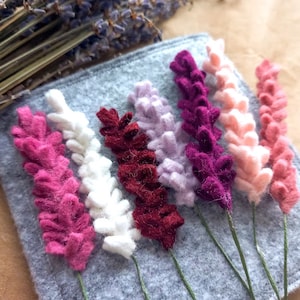 Felt Needle Book with Lavender Flowers