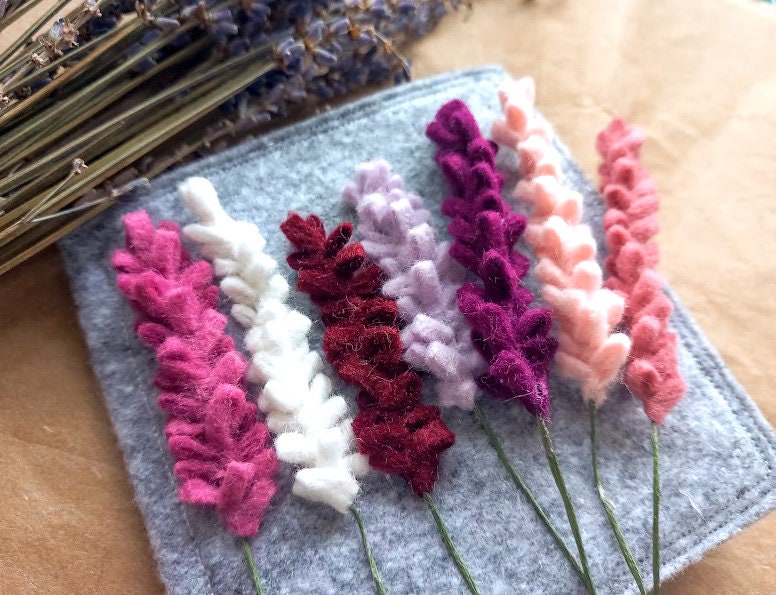 Felt Needle Book with Lavender Flowers