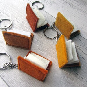 Felt Book Keyring - Miniature Book Lover Gift - Etsy UK