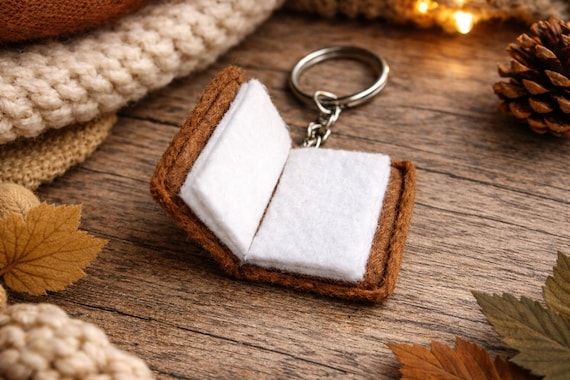 Felt Book Keyring - Miniature Book Lover Gift