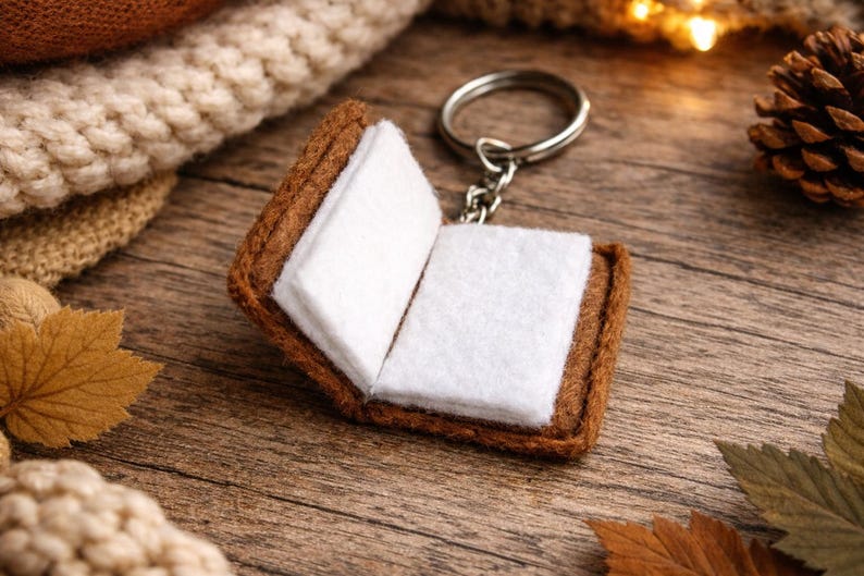 Felt Book Keyring - Miniature Book Lover Gift image 1