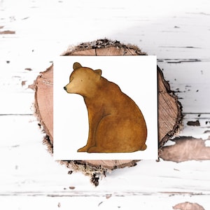 Carta acquerello orso bruno