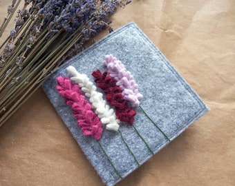 Felt Needle Book with Lavender Flowers