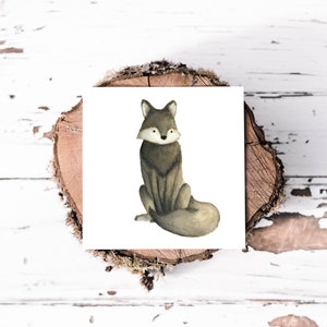 Carte de voeux aquarelle loup
