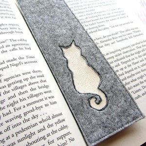 Felt & White Glitter Bookmark for Cat Lovers