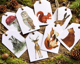 Woodland Gift Tags – Forest Animal & Nature Designs – Build a Custom Set