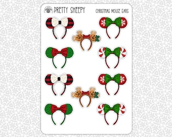 Sticker Sheet Christmas Ears Stickers | Gift Party Favors Planner Planning Bullet Junk Journal Scrapbook