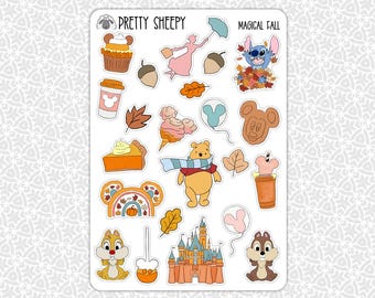 Sticker Sheet Magical Fall Stickers | Autumn Gift Party Favors Planner Planning Bullet Junk Journal Scrapbook Pretty Sheepy