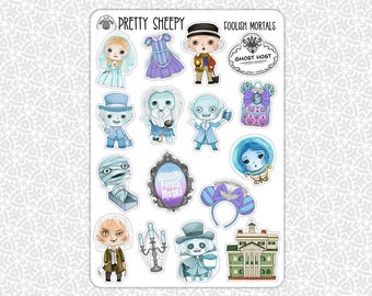 Sticker Sheet Foolish Mortals Stickers | Haunted Mansion Gift Planner Planning Bullet Journal Junk Journal Scrapbook Pretty Sheepy