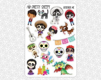 Sticker Sheet Remember Me Stickers | Coco Gift Party Favors Planner Planning Bullet Journal Junk Journal Scrapbook