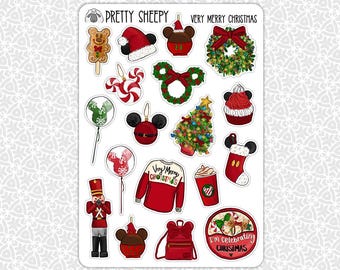 Sticker Sheet Very Merry Christmas Stickers | Gift Party Favors Planner Planning Bullet Junk Journal Scrapbook Pretty Sheepy
