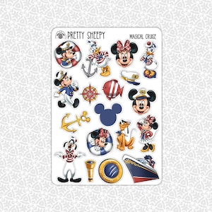 Sticker Sheet Magical Cruise Stickers | Cruise Fish Extender Gift Party Favors Planner Planning Bullet Junk Journal Scrapbook