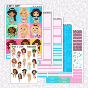 Poolside Princesses Planner Stickers Disney Planner Stickers Pretty Sheepy