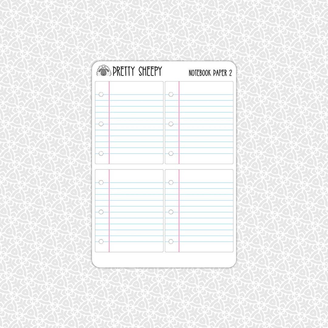 Sticker Sheet Notebook Paper Stickers | Back to School Stickers Teacher ...